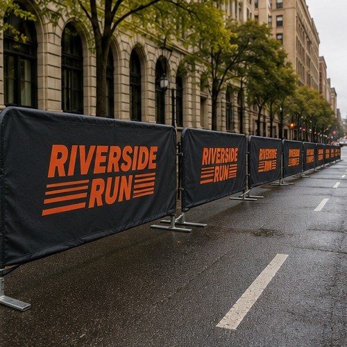 Custom barricade covers in use 1